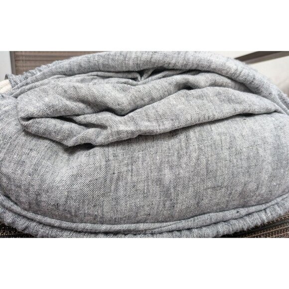 Quince 100% European Linen Duvet Cover 3PC Set Charcoal Chambray King/Cal - Picture 3 of 7